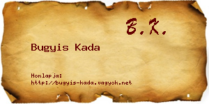 Bugyis Kada névjegykártya
